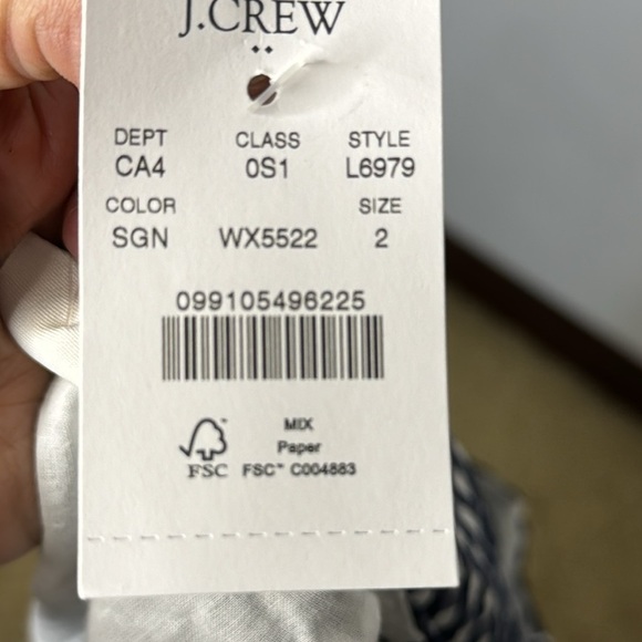 J. Crew NWT Navy White Checkered Tank Dress Size 2 - Picture 9 of 10